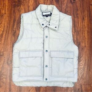 Men's Vintage Gray Puffer Vest XL